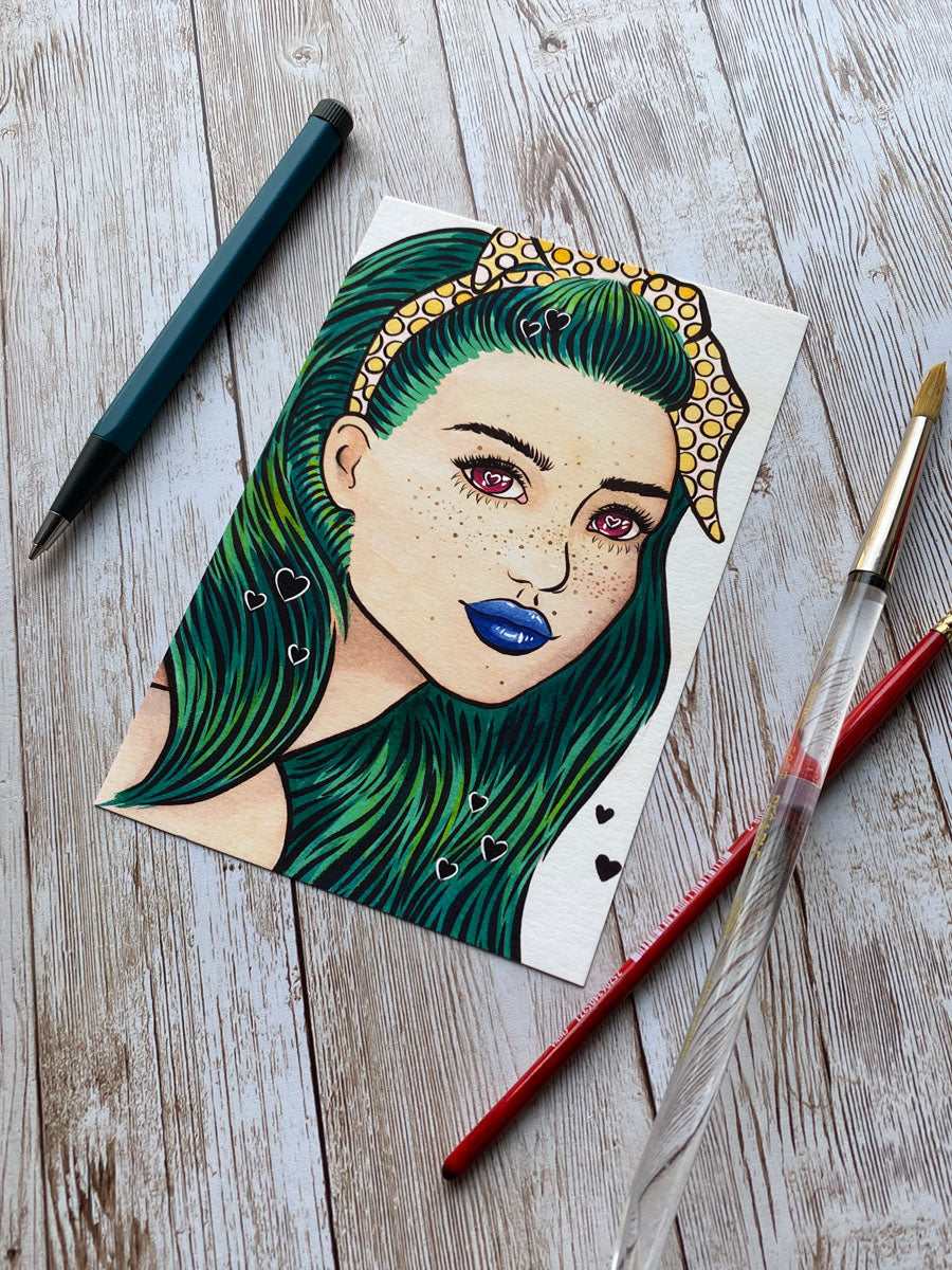 Heart Eyed Girl Art Print