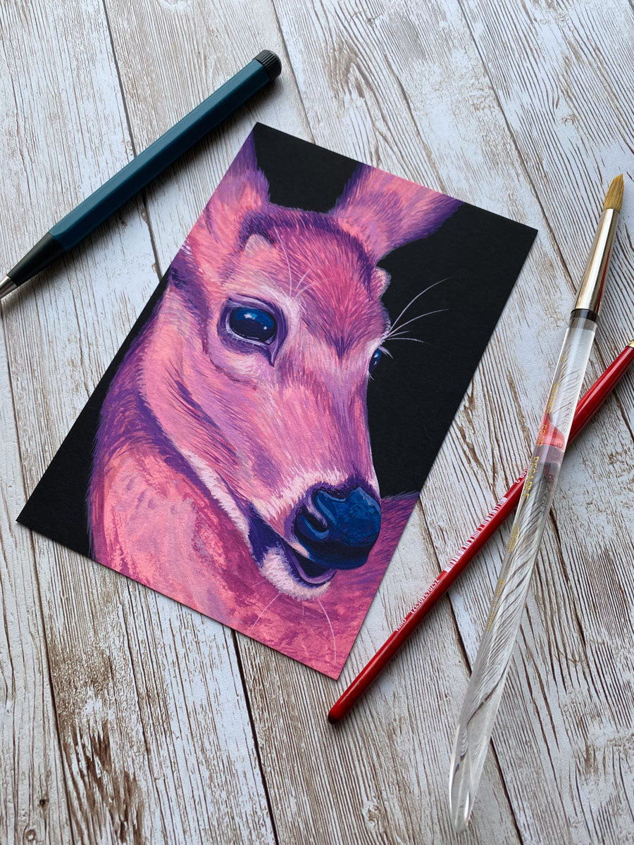Pink Deer Art Print