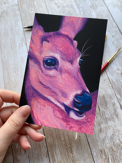 Pink Deer Art Print