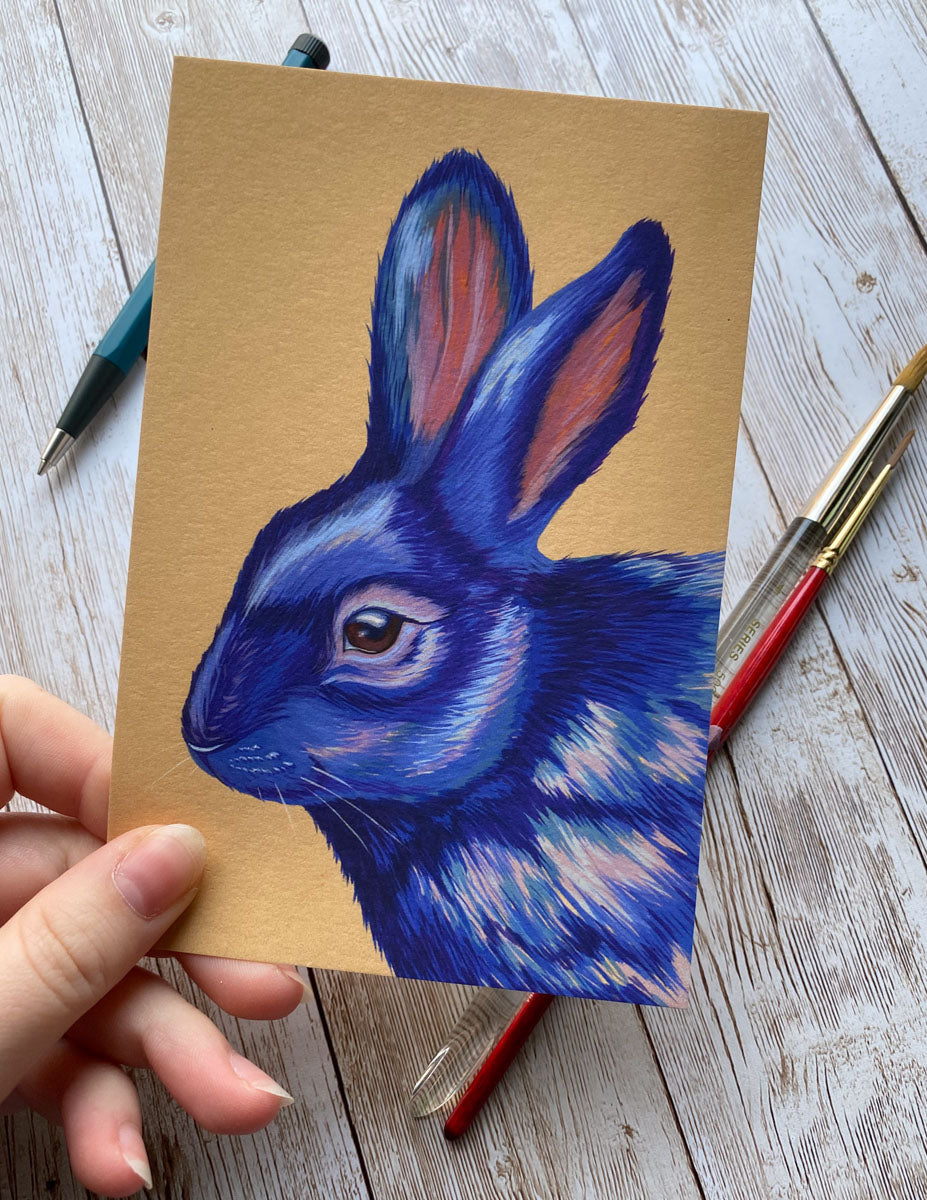 Blue Rabbit Art Print